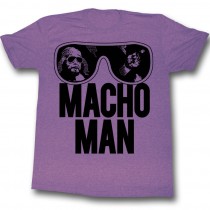 Macho Man Old School T Shirt- Purple
